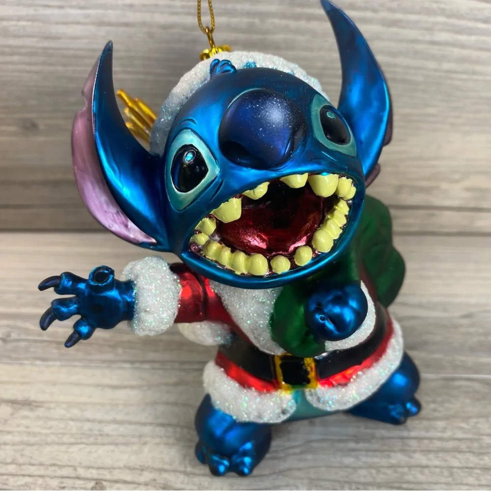 Limited Edition Walt Disney World Stitch 3D Glass Ornament Santa Claus Stitch